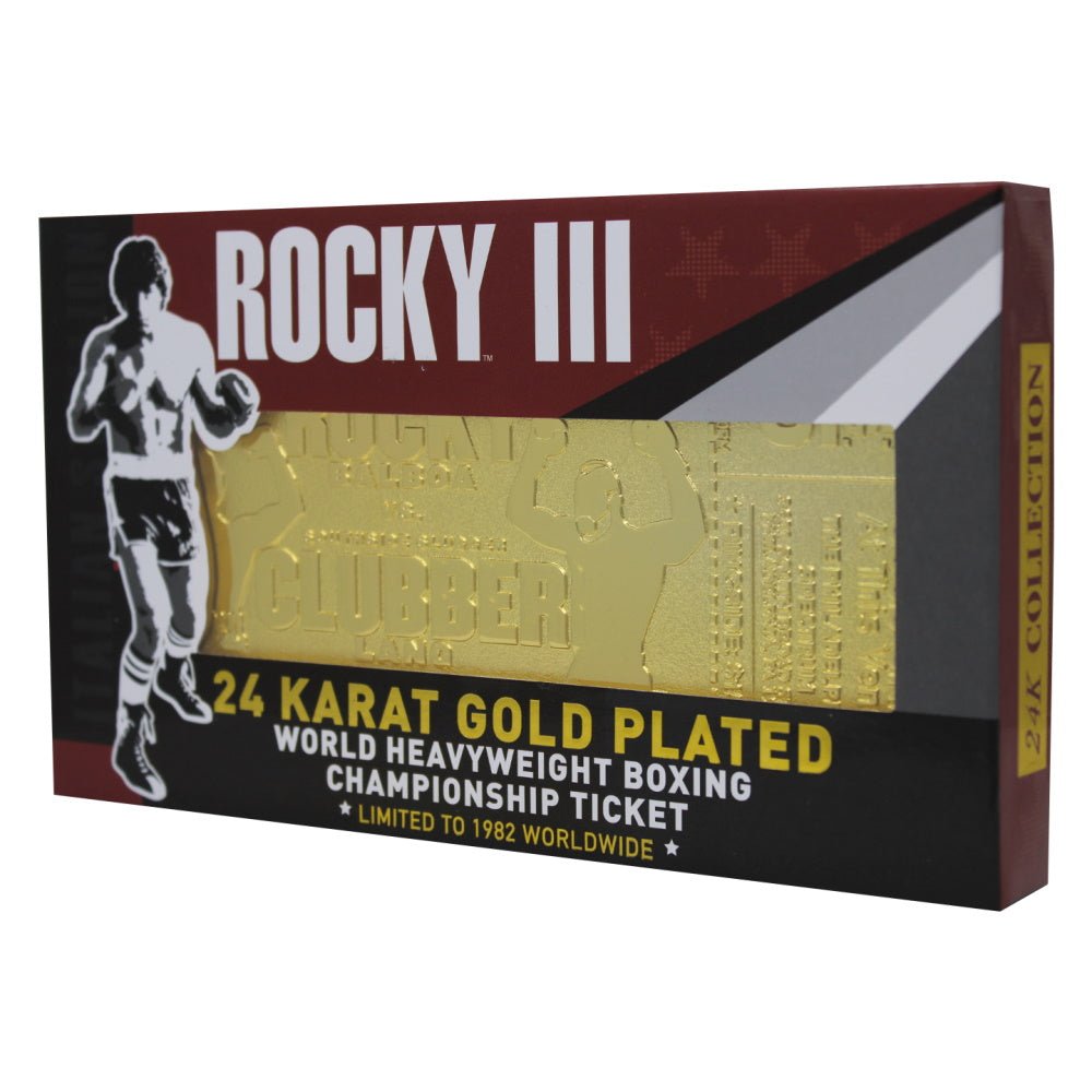 ROCKY - (公開 50周年 ) - III Clubber Lang 24K Gold Plated Limited Edition Fight Ticket / 世界限定1976枚